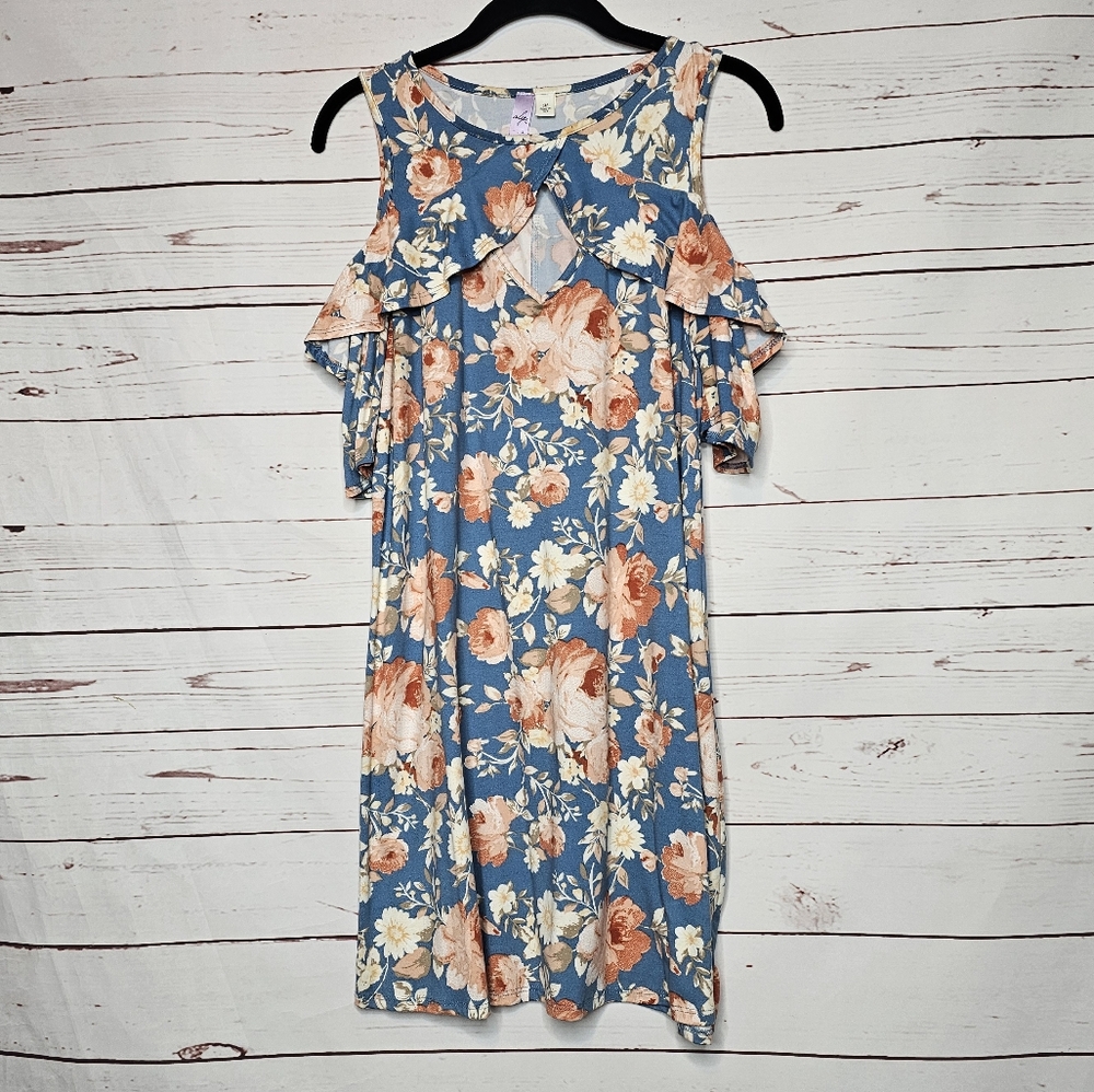 Alya Cold Shoulder Cut Out Floral Dress